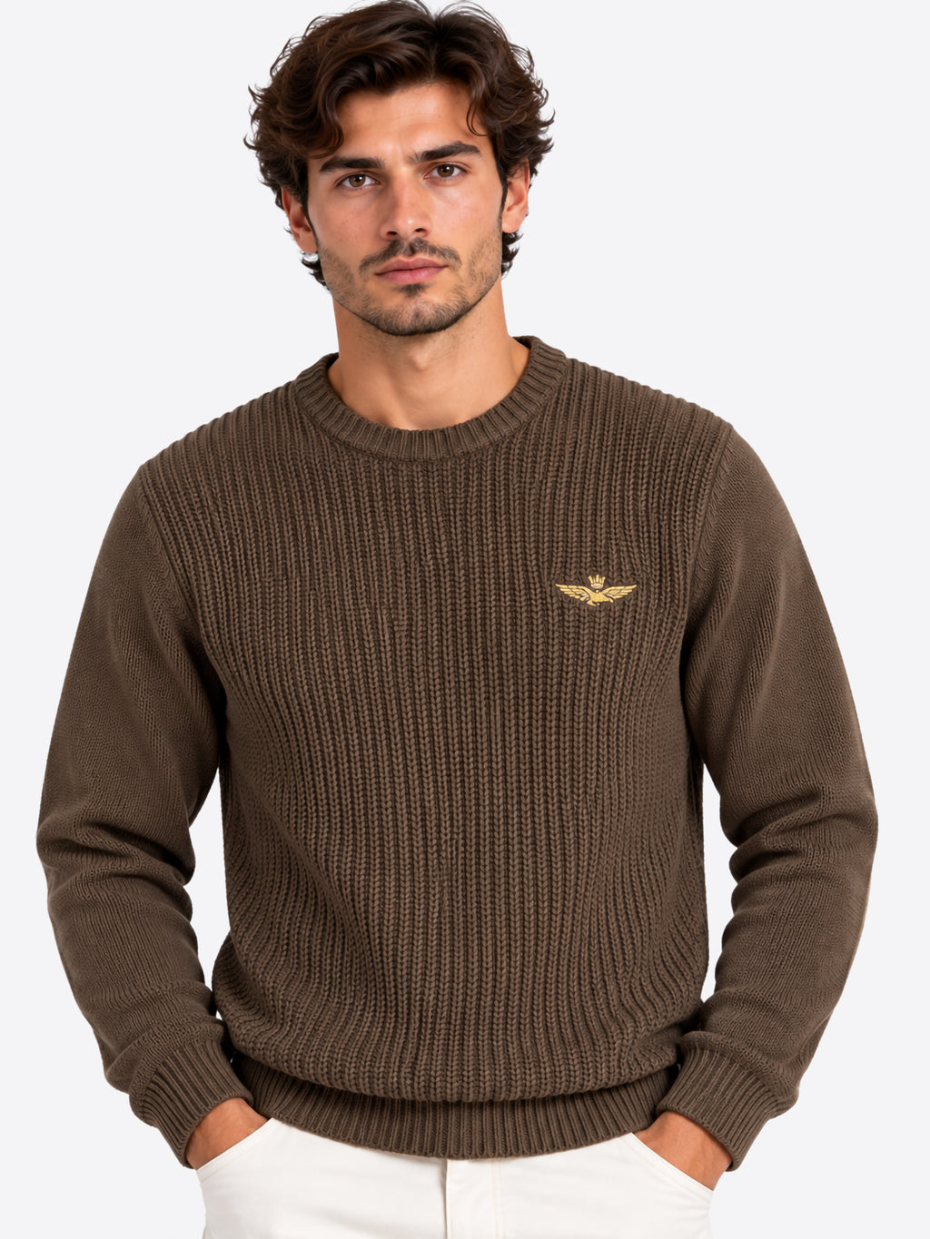 Maglione AERONAUTICA MILITARE da Uomo -MA157157586 FANGO