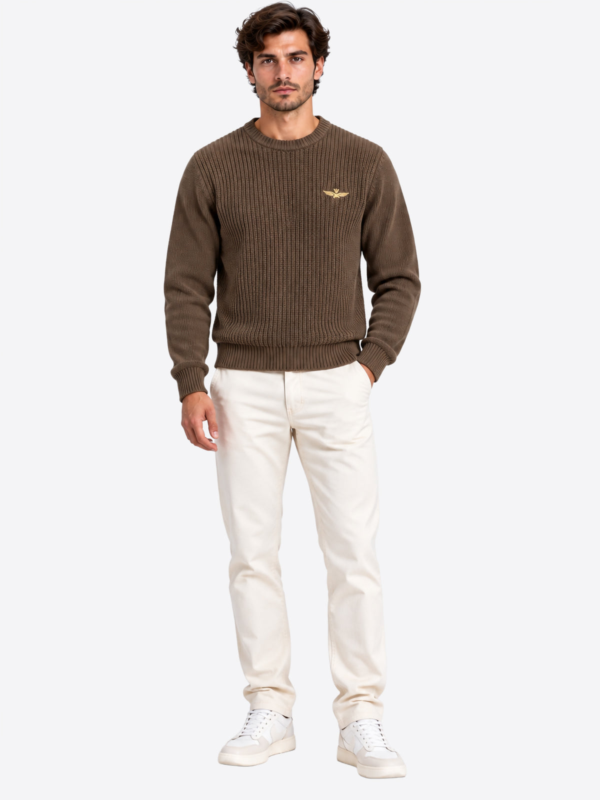 Maglione AERONAUTICA MILITARE da Uomo -MA157157586 FANGO