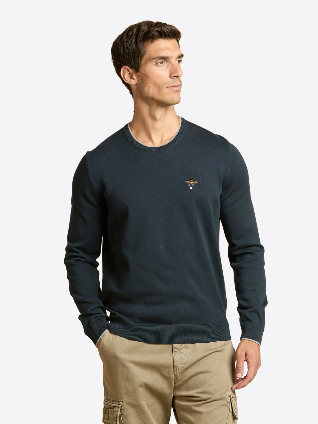 Maglione girocollo AERONAUTICA MILITARE da Uomo - blu MA163108184 BLU