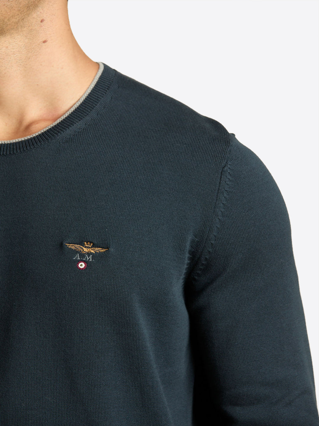 Maglione girocollo AERONAUTICA MILITARE da Uomo - blu MA163108184 BLU