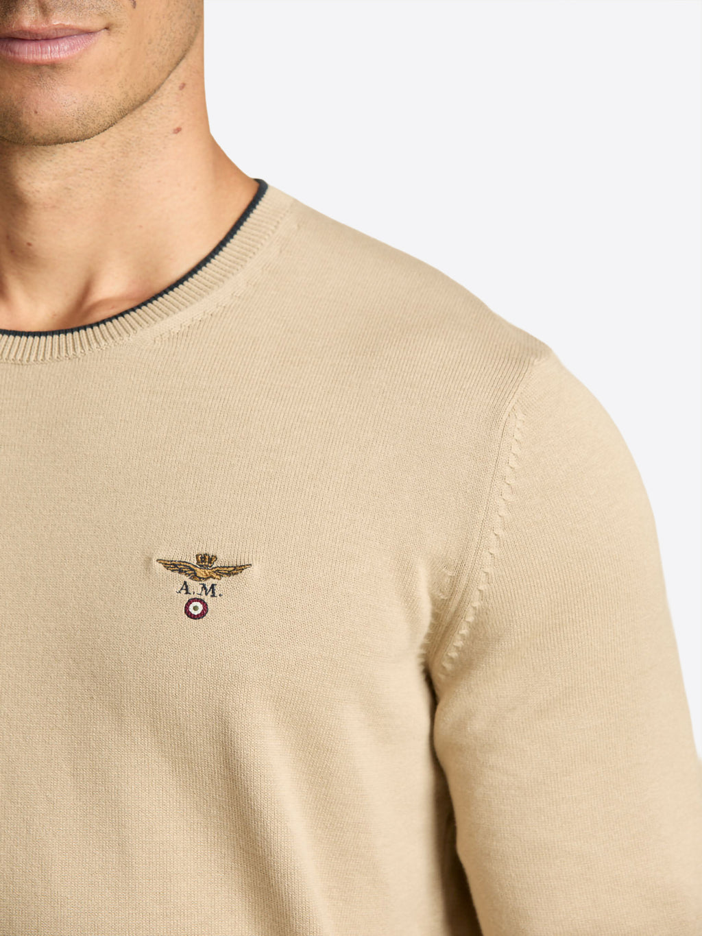 Maglione girocollo AERONAUTICA MILITARE da Uomo - beige MA163157646 SABBIA