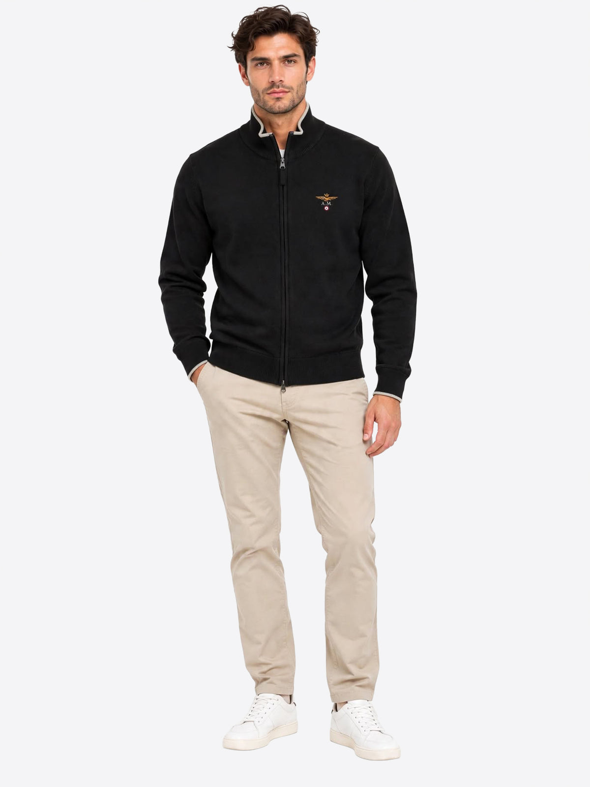 Cardigan AERONAUTICA MILITARE da Uomo -MA163234300 NERO