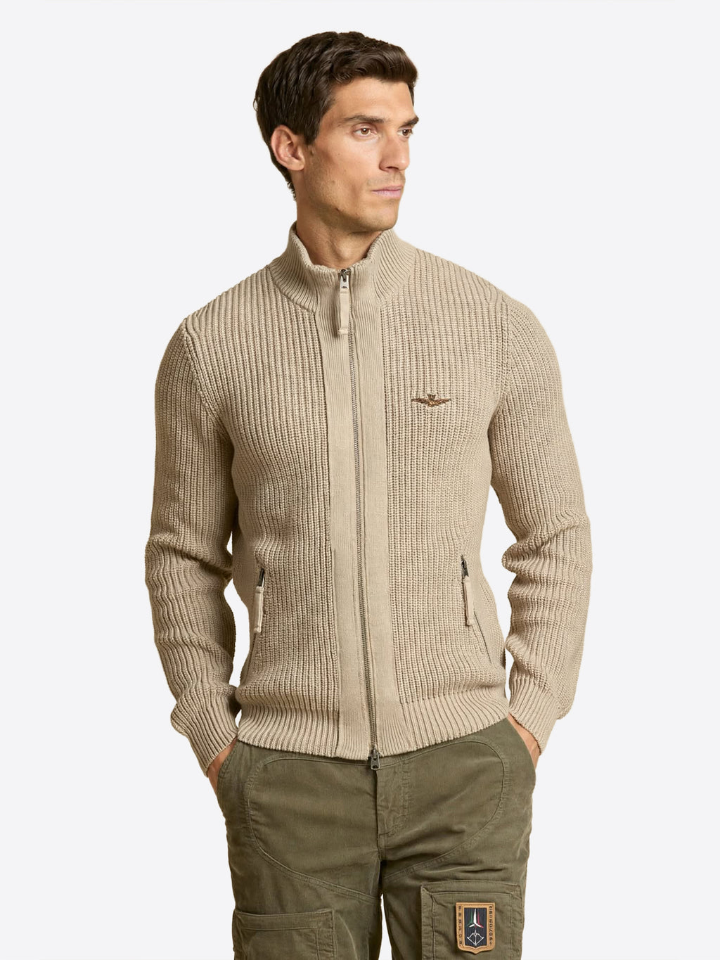 Cardigan AERONAUTICA MILITARE da Uomo - beige MA166457646 BEIGE