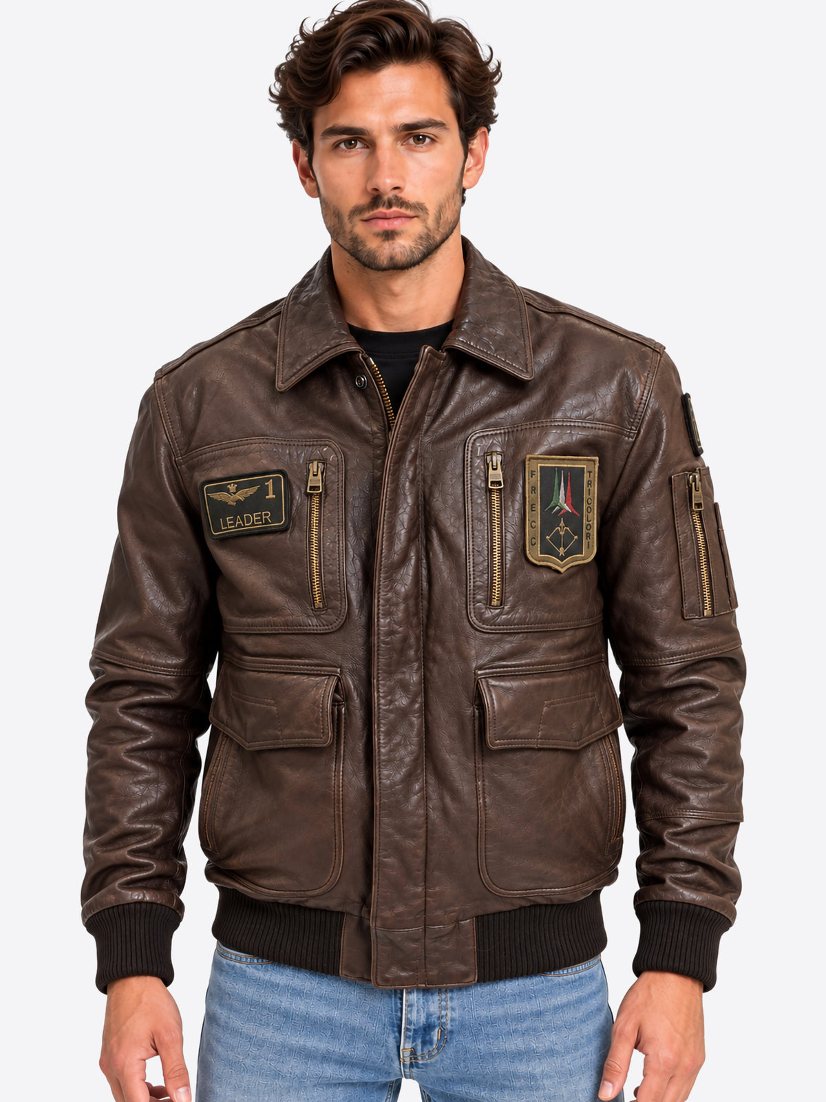 Giacca di Pelle AERONAUTICA MILITARE da Uomo - PN08460083 MARRONE