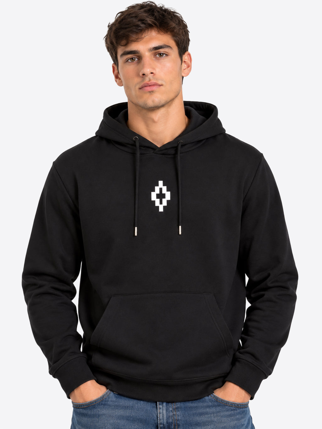 Felpa Cappuccio COUNTY OF MILAN da Uomo - nero HS011110 BLK