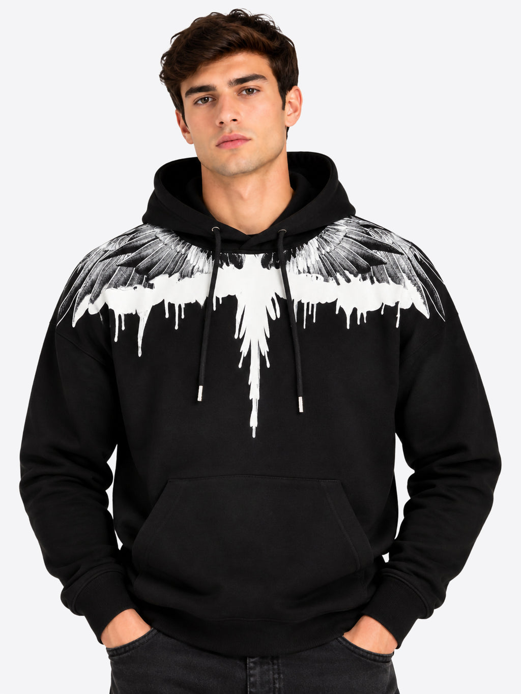 Felpa Cappuccio COUNTY OF MILAN da Uomo - nero HS081BLACK 110