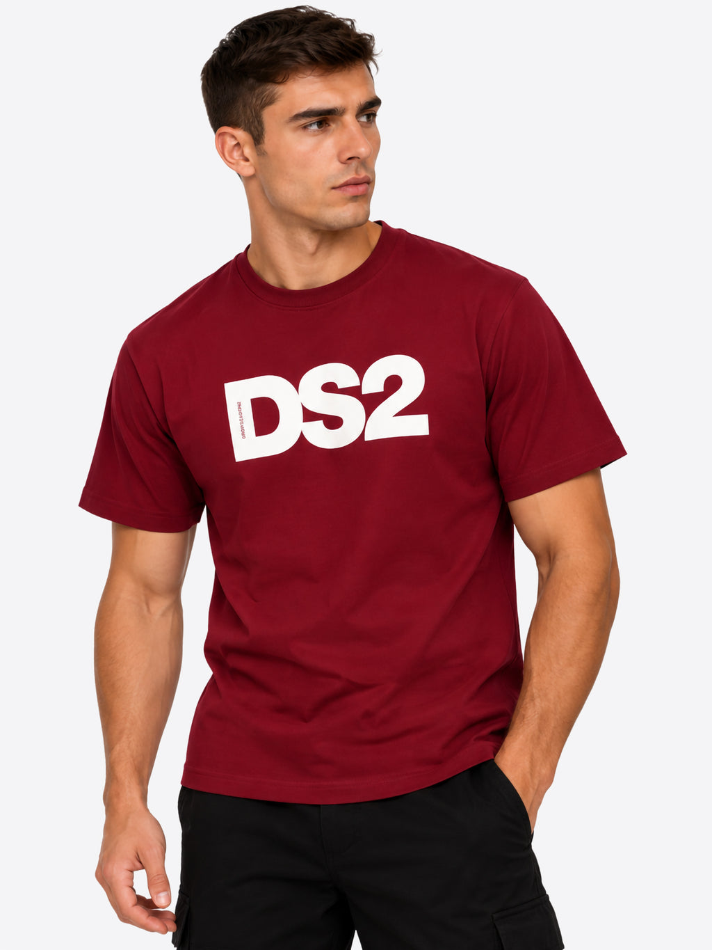 T-shirt DS2 da Uomo - rosso F62A323BORDEAUX