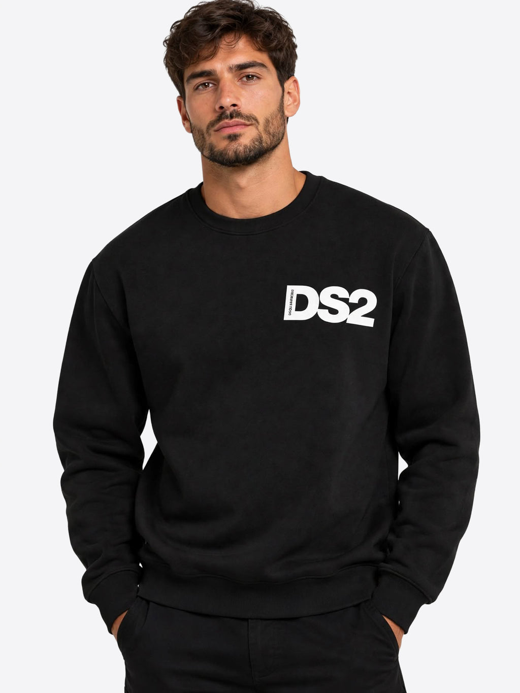 Felpa giro DS2 da Uomo - nero F62A363NERO