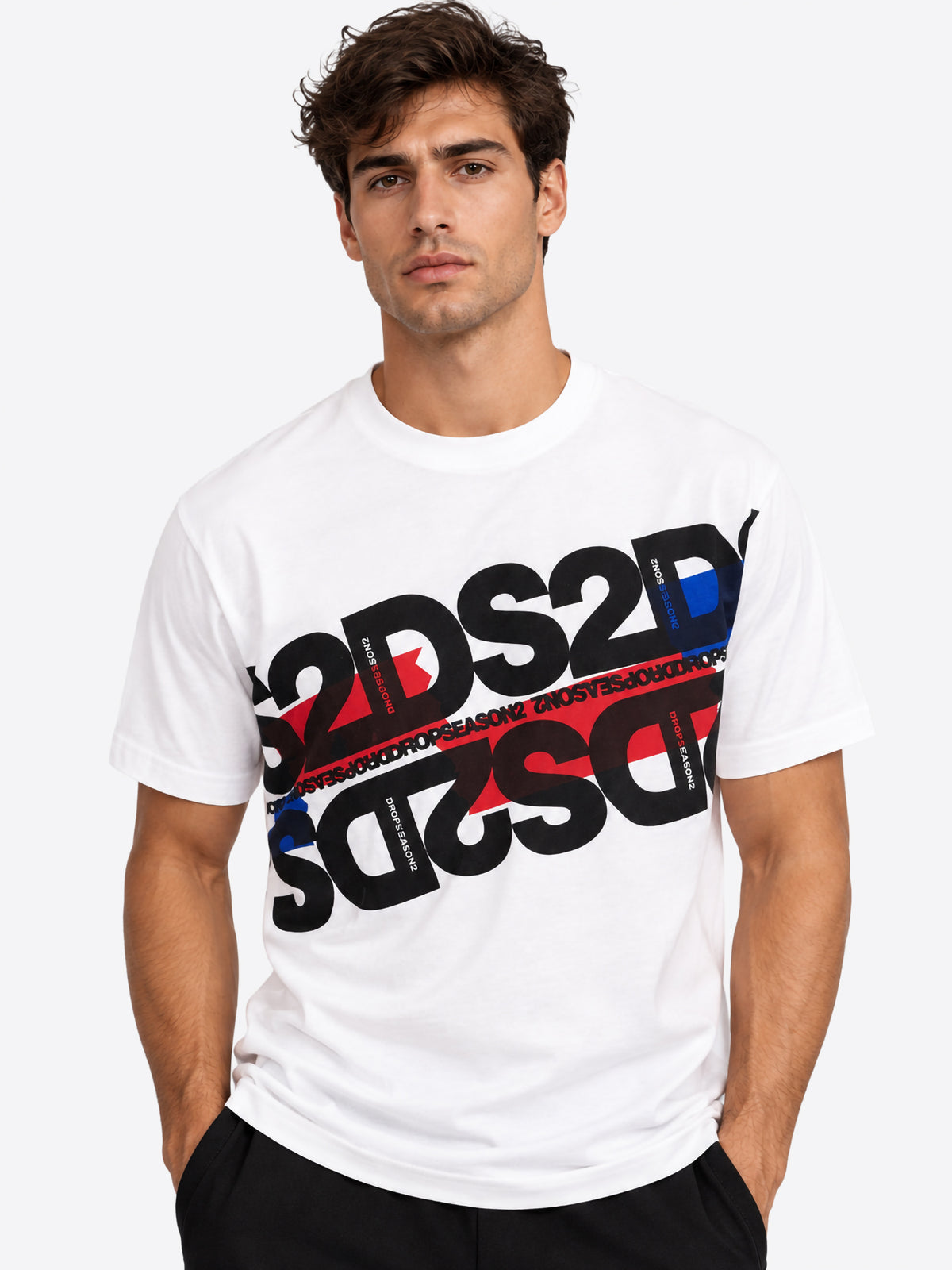 T-shirt DS2 da Uomo - bianco F62A376BIANCO