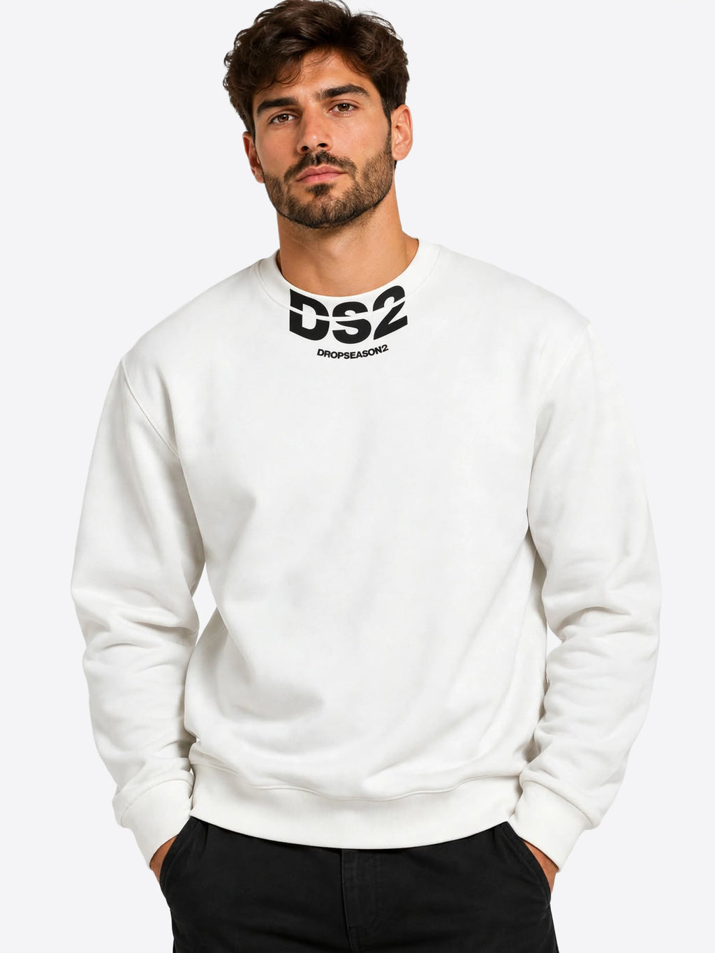 Felpa giro DS2 da Uomo - bianco F62A387BIANCO