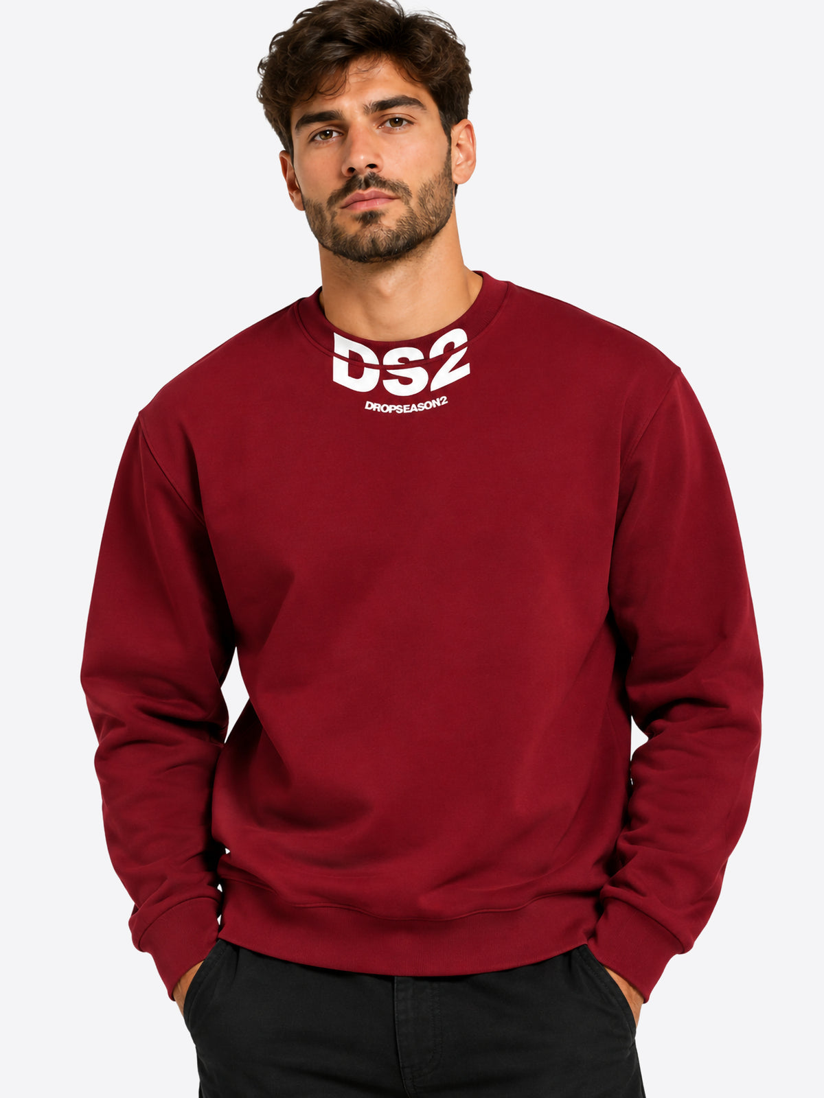 Felpa giro DS2 da Uomo - rosso F62A387BORDEAUX