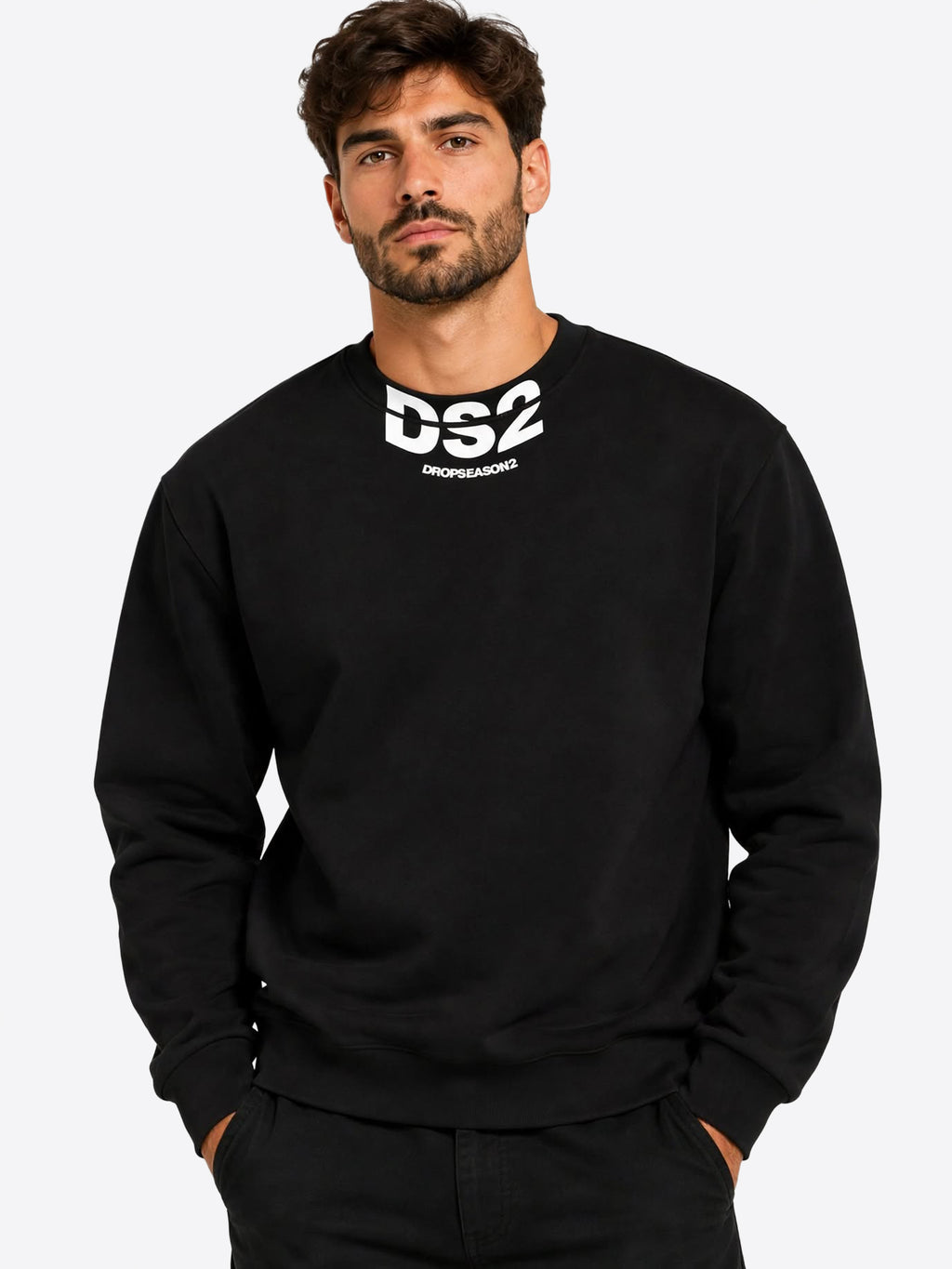 Felpa giro DS2 da Uomo - nero F62A387NERO