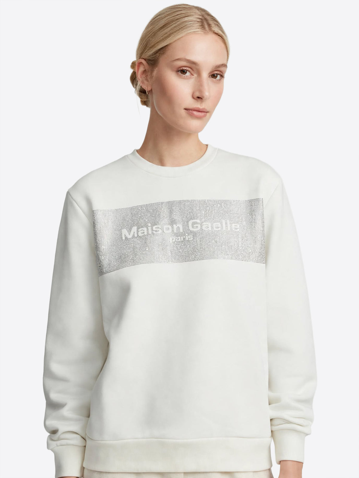 Felpa giro GAELLE da Donna - bianco GAABW11328BI02 BIANCO