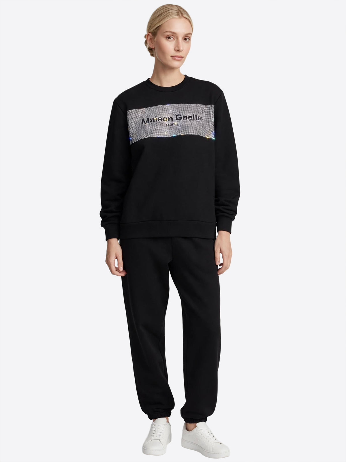 Felpa giro GAELLE da Donna - nero GAABW11328NE01 NERO