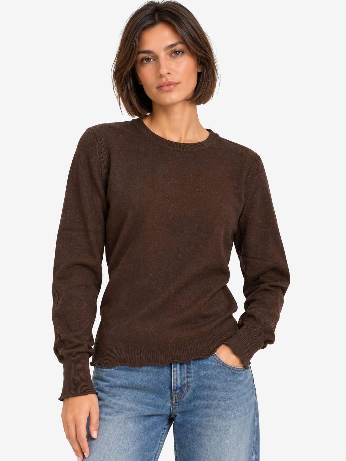 Maglia GL FOR HER da Donna - marrone GLD3018HDBROWN