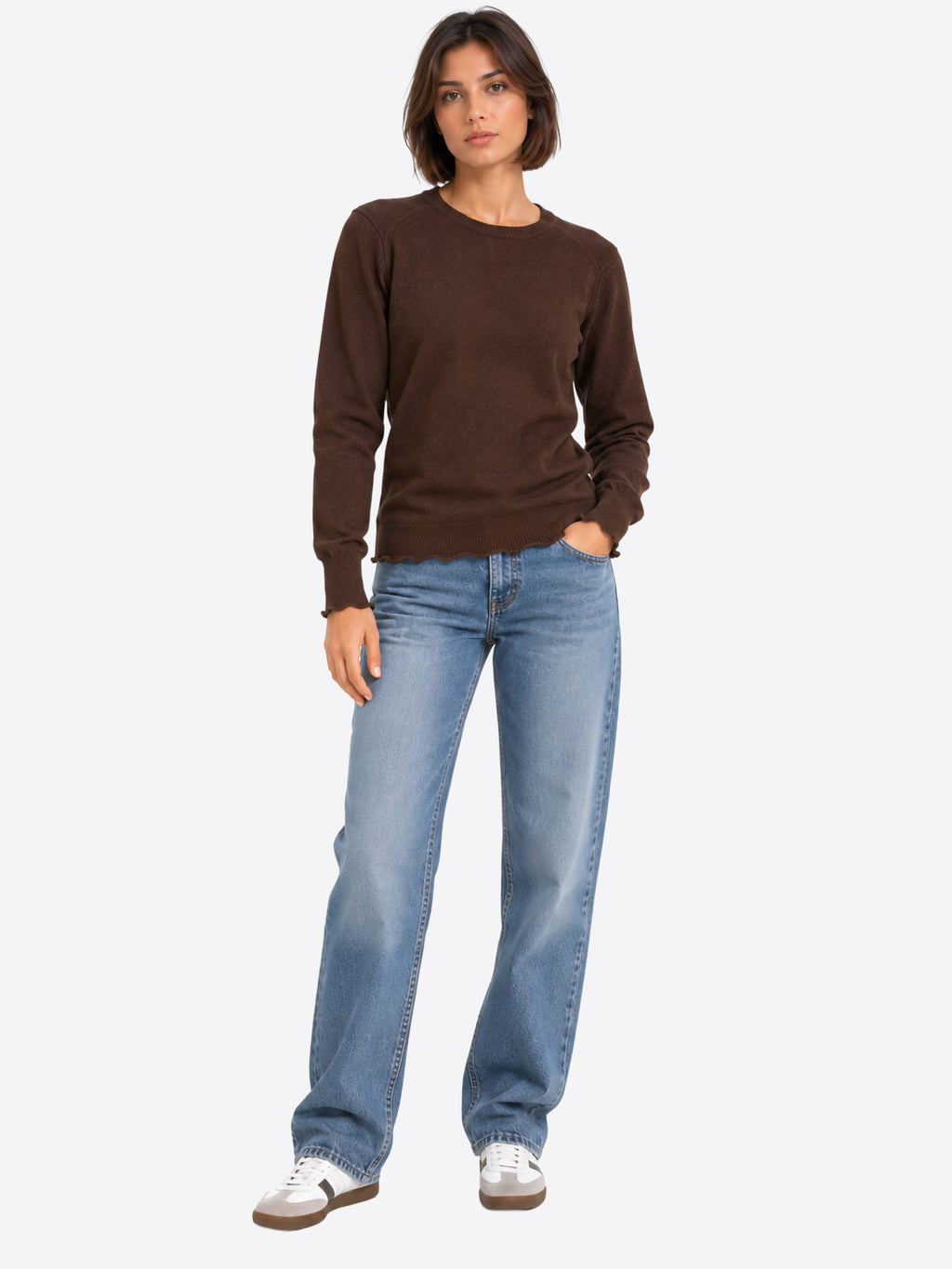 Maglia GL FOR HER da Donna - marrone GLD3018HDBROWN