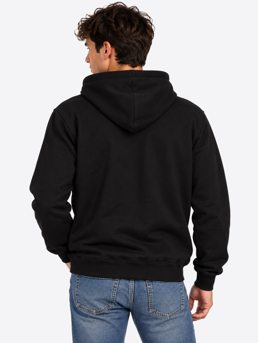 Felpa full zip cappuccio ICON da Uomo - nero IUF001CNEROBIANCO