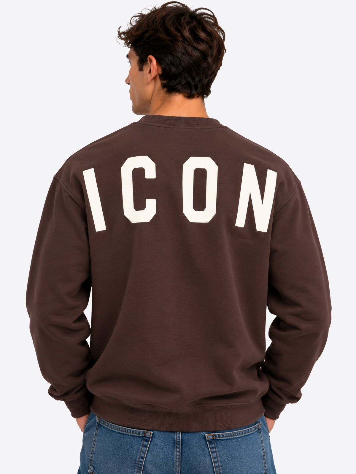 Felpa giro ICON da Uomo - IUF002CMORO