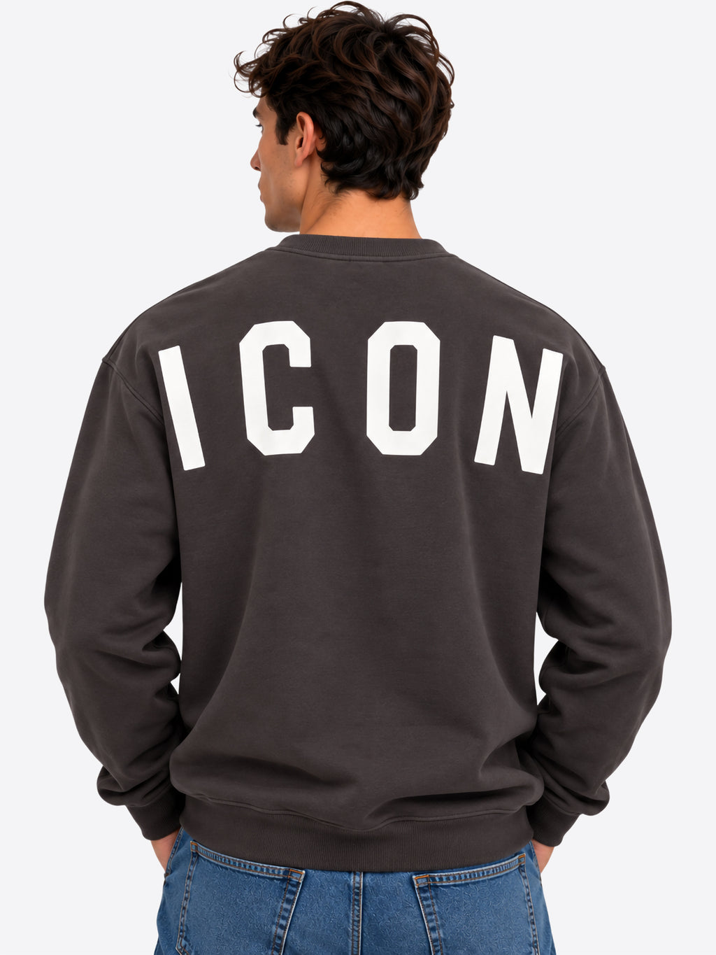 Felpa giro ICON da Uomo - grigio IUF002CPIOMBO