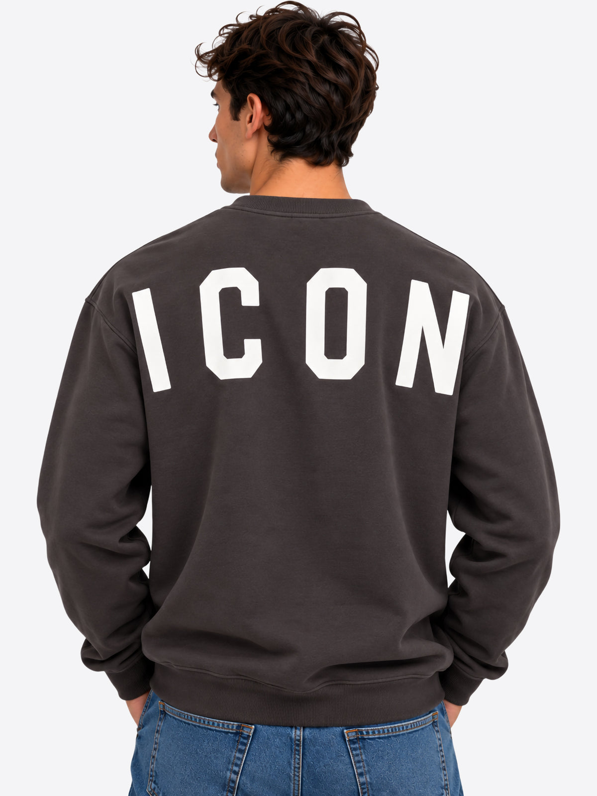 Felpa giro ICON da Uomo - grigio IUF002CPIOMBO