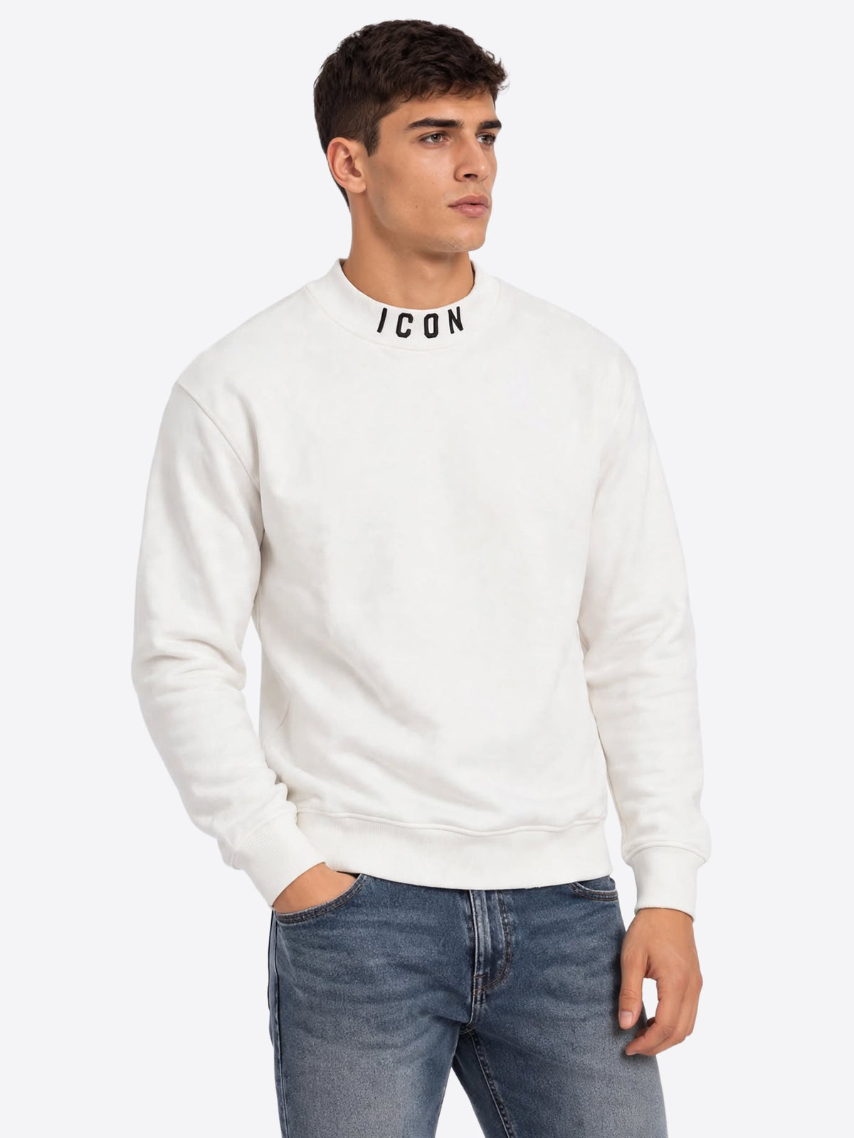Felpa giro ICON da Uomo - bianco IUF076BIANCO