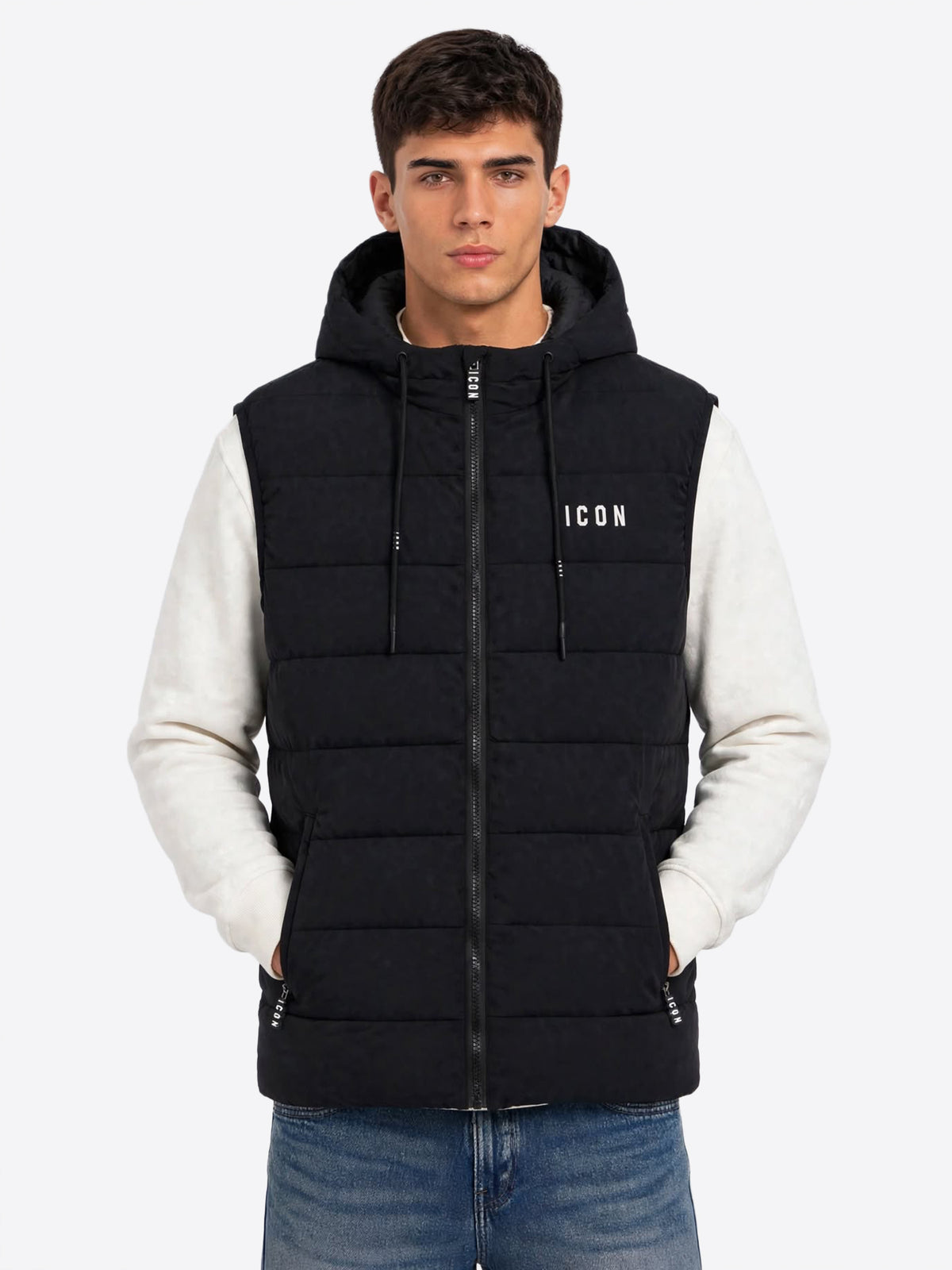 Piumino Smanicato ICON da Uomo - nero IUPREJ001CBLK