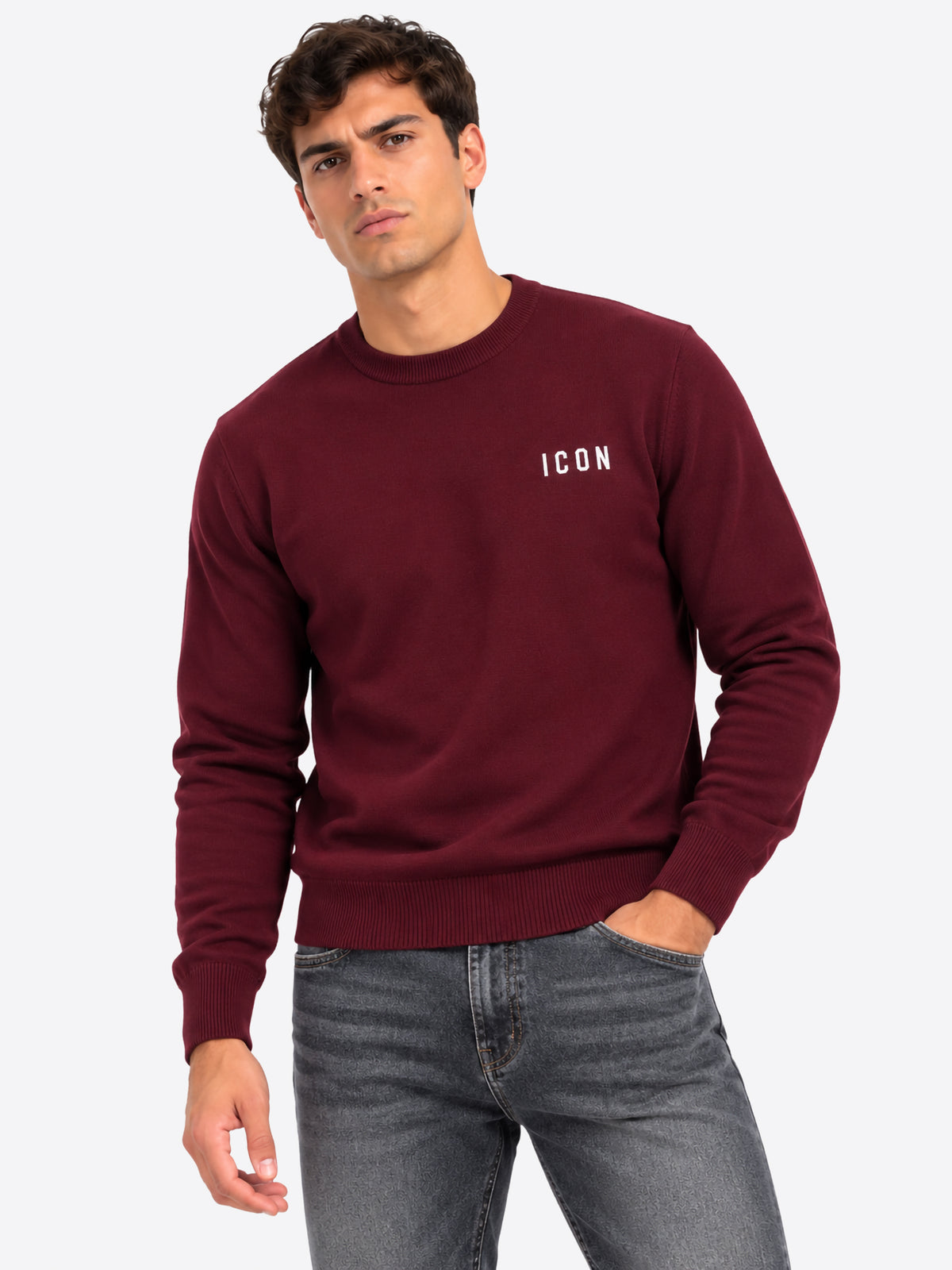 Maglione ICON da Uomo - rosso IUPREM003BORDEAUX