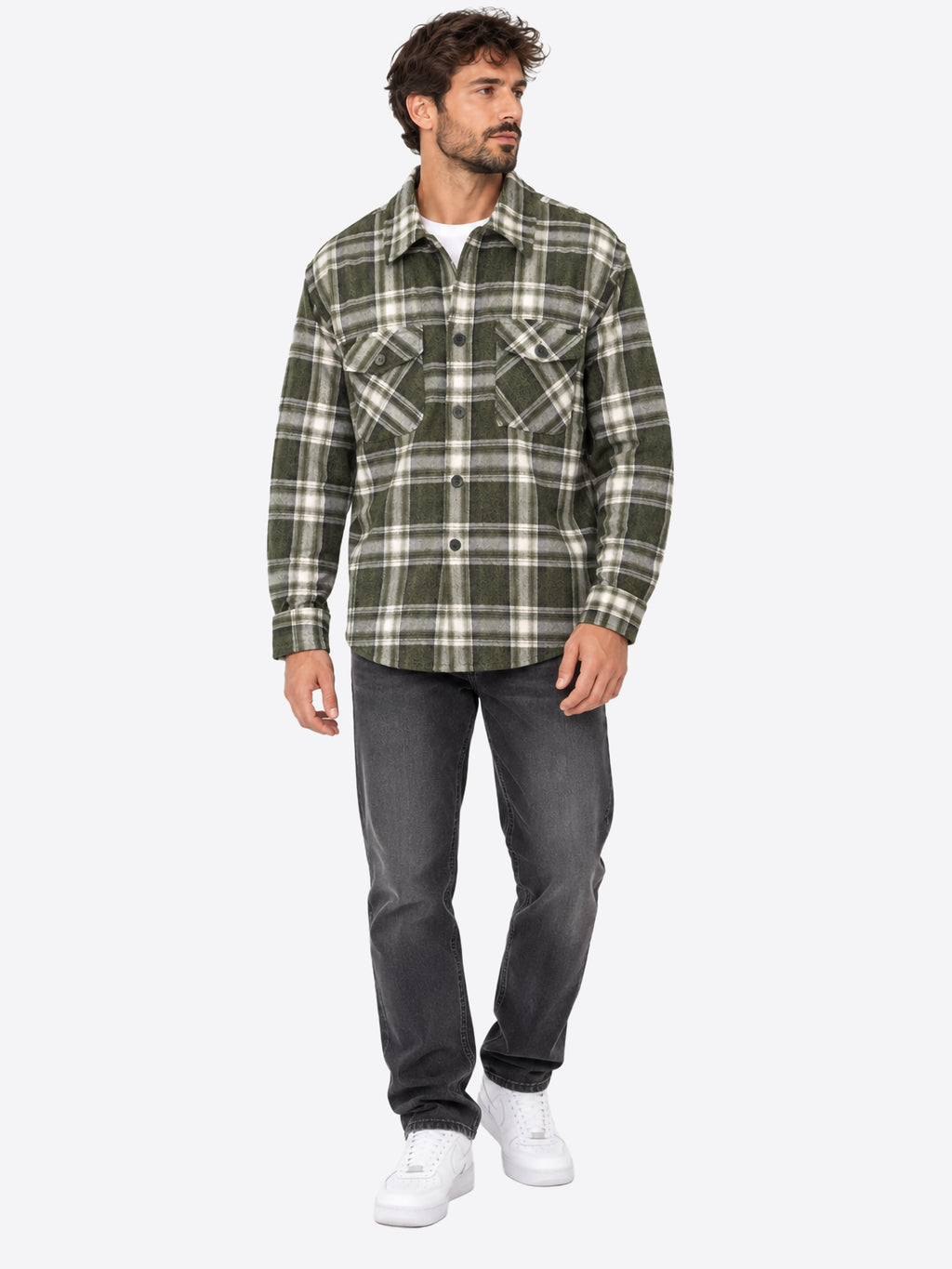 Camicia INDICODE da Uomo - verde INSTANLEY600 ARMY