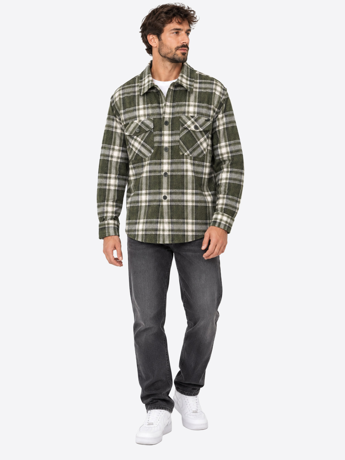 Camicia INDICODE da Uomo - verde INSTANLEY600 ARMY