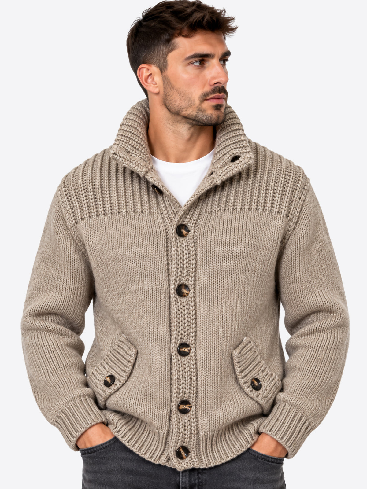 Cardigan INDICODE da Uomo - beige INTHORNSTONE024 BEIGE
