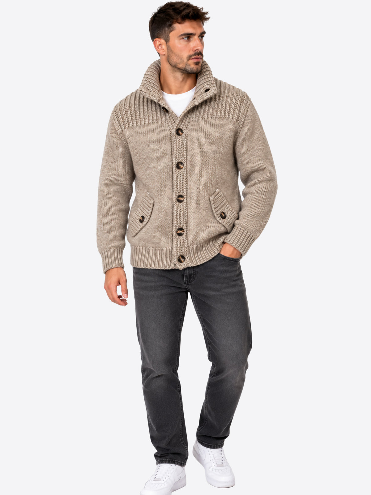Cardigan INDICODE da Uomo - beige INTHORNSTONE024 BEIGE