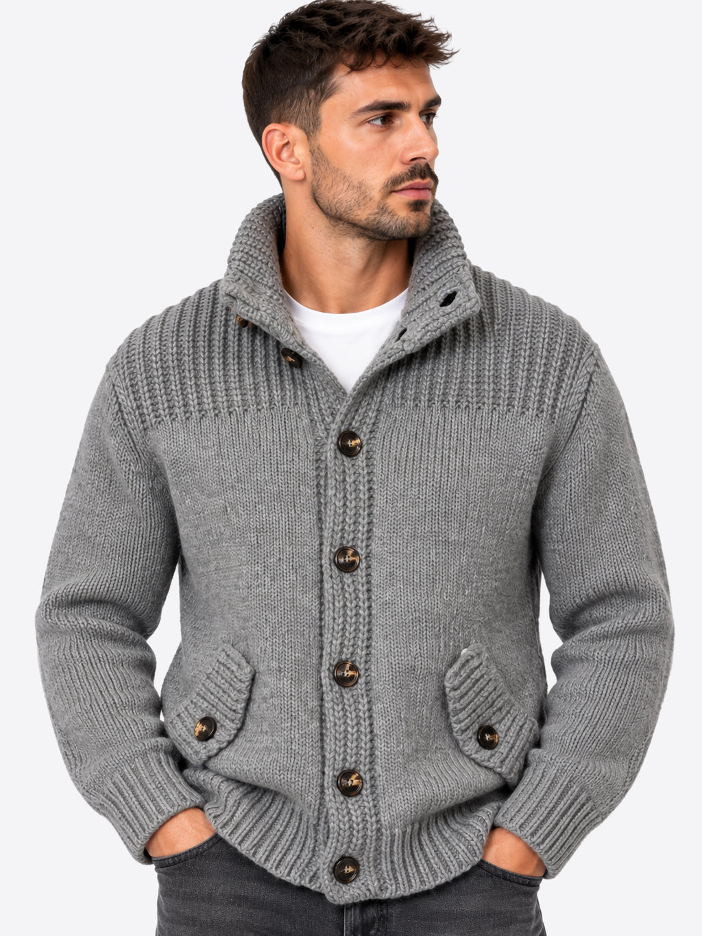 Cardigan INDICODE da Uomo - grigio INTHORNSTONE914 GRIGIOMELANGE