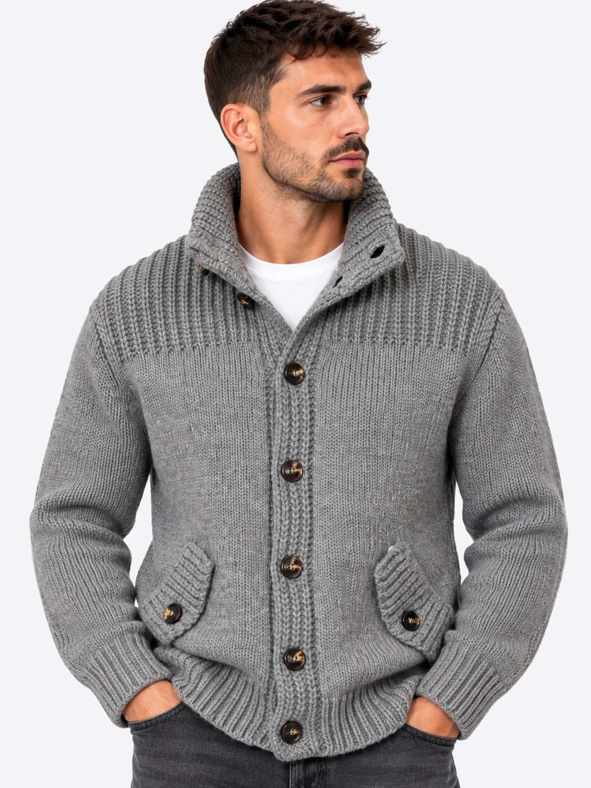 Cardigan INDICODE da Uomo - grigio INTHORNSTONE914 GRIGIOMELANGE
