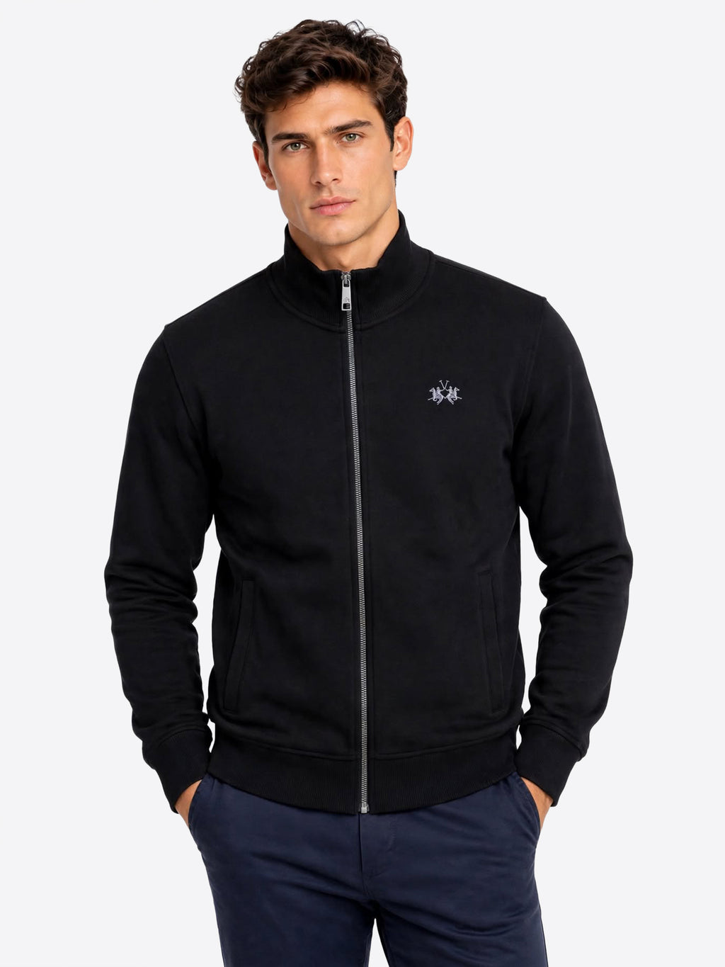 Felpa Full Zip LA MARTINA da Uomo - nero MDF00409999 NERO