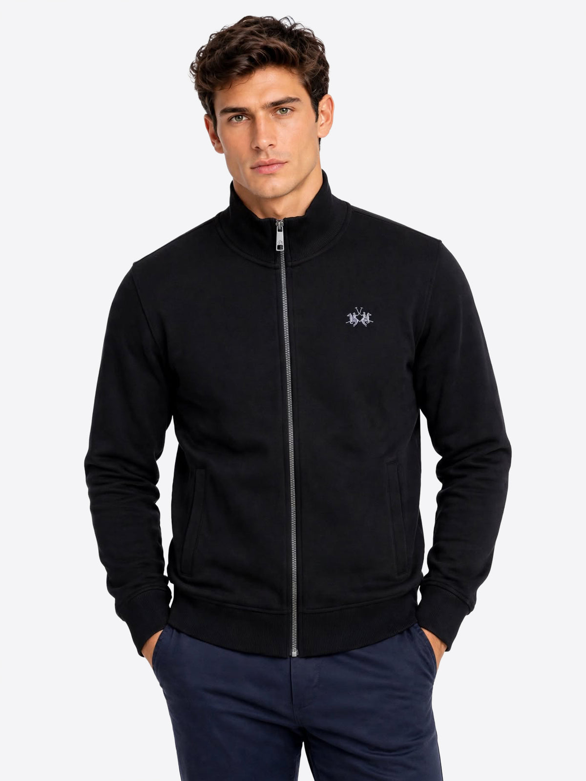 Felpa Full Zip LA MARTINA da Uomo - nero MDF00409999 NERO