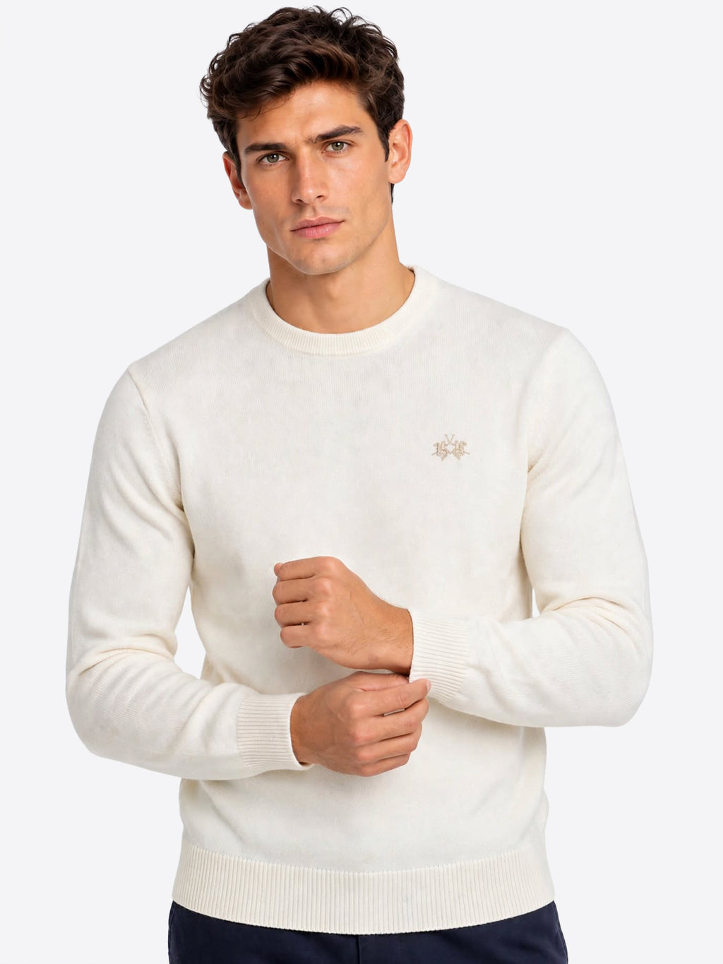 Maglione girocollo LA MARTINA da Uomo - bianco MDS00200002 PANNA