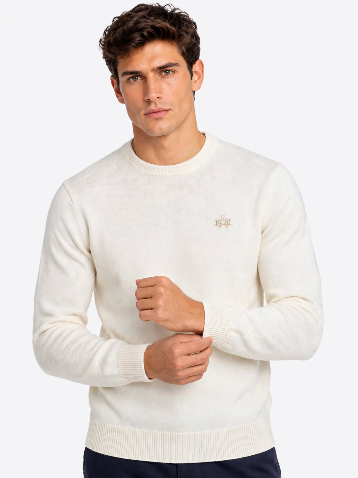 Maglione girocollo LA MARTINA da Uomo - bianco MDS00200002 PANNA