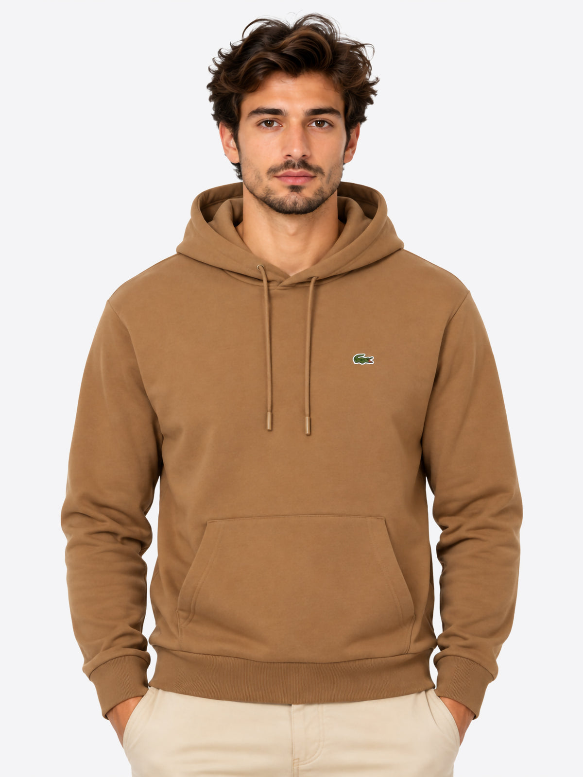 Felpa Cappuccio LACOSTE da Uomo tabacco - SH8863SIX