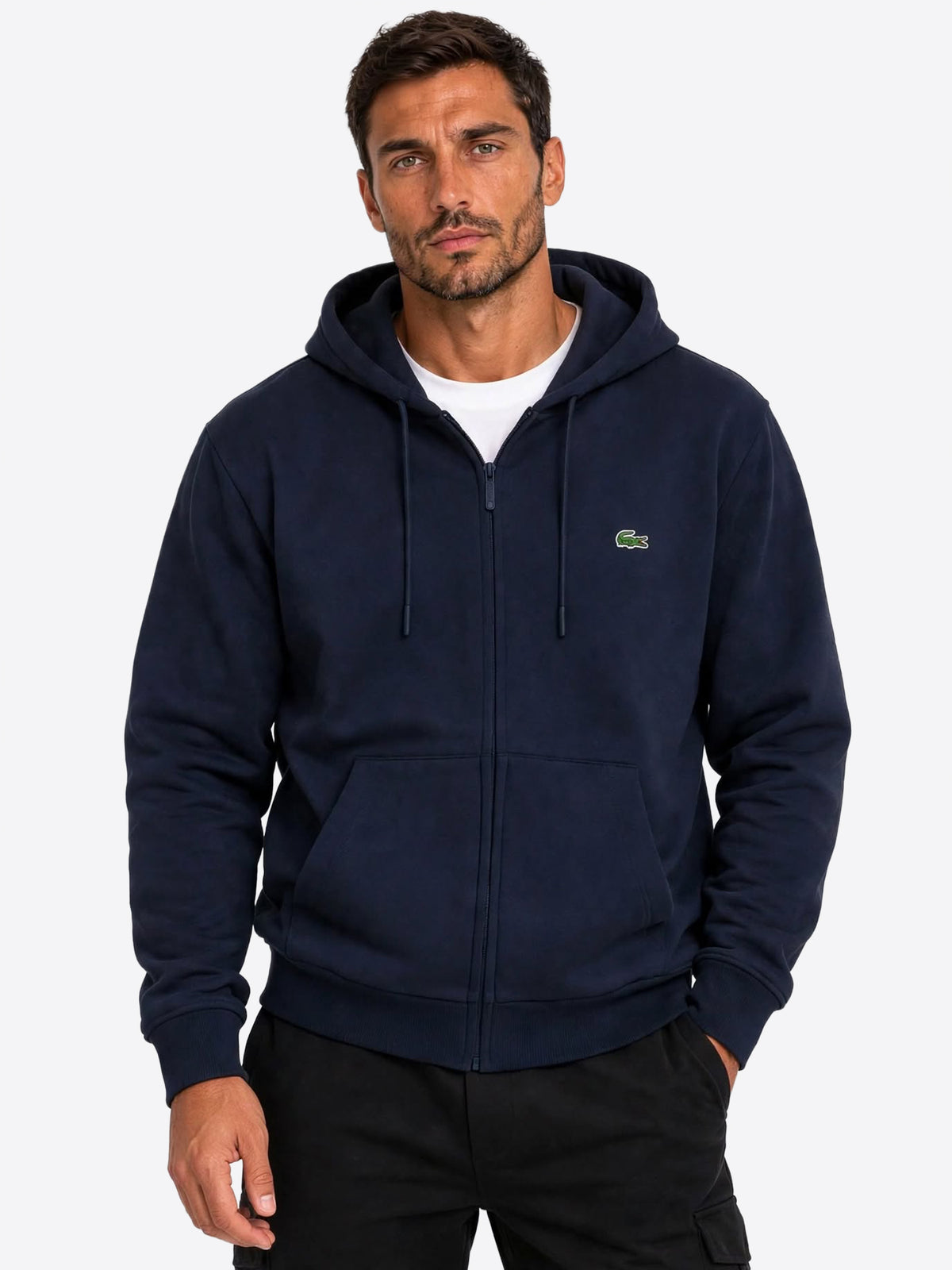 Felpa full zip cappuccio LACOSTE da Uomo - blu SH8864166 BLU
