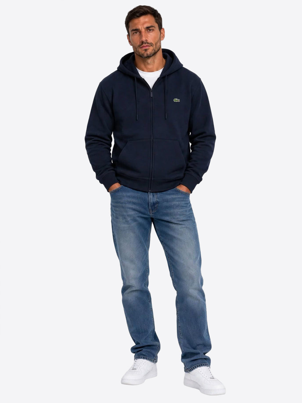 Felpa full zip cappuccio LACOSTE da Uomo - blu SH8864166 BLU