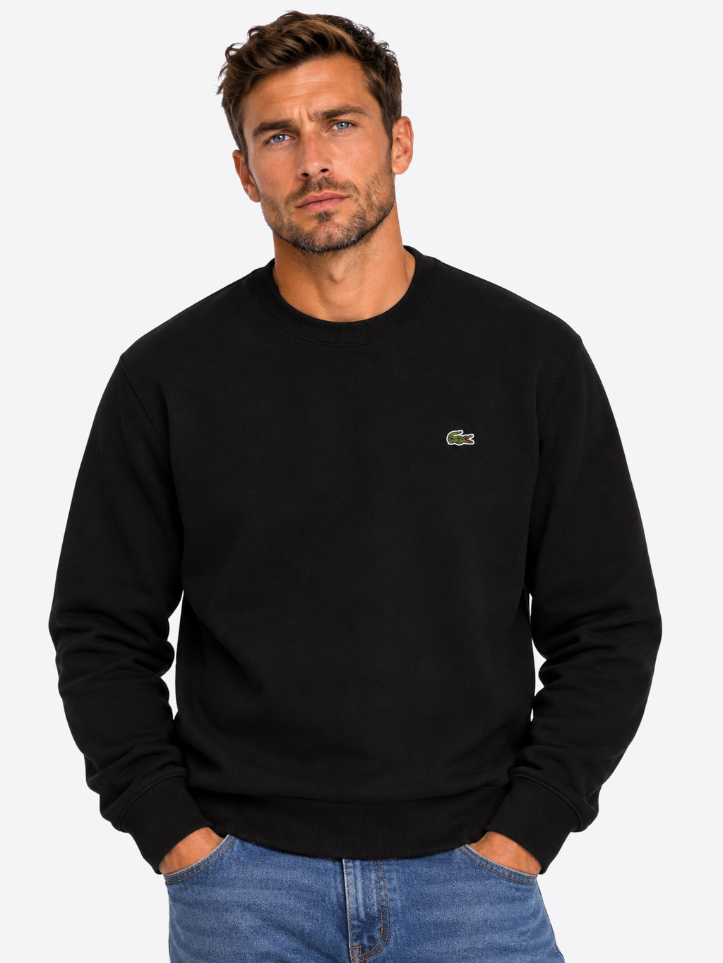 Felpa giro LACOSTE da Uomo - nero SH8868031 NERO