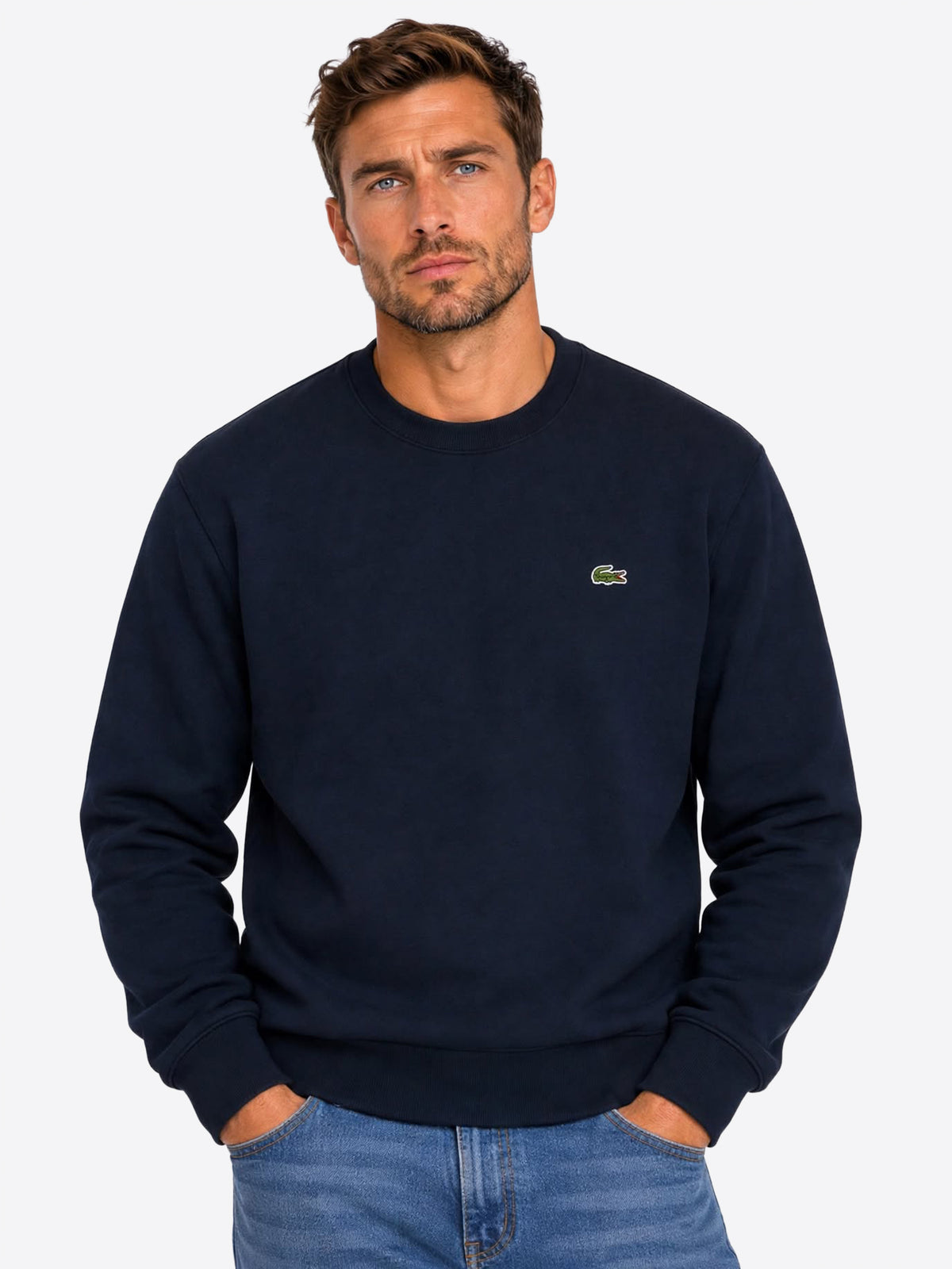 Felpa giro LACOSTE da Uomo - blu SH8868166 BLU