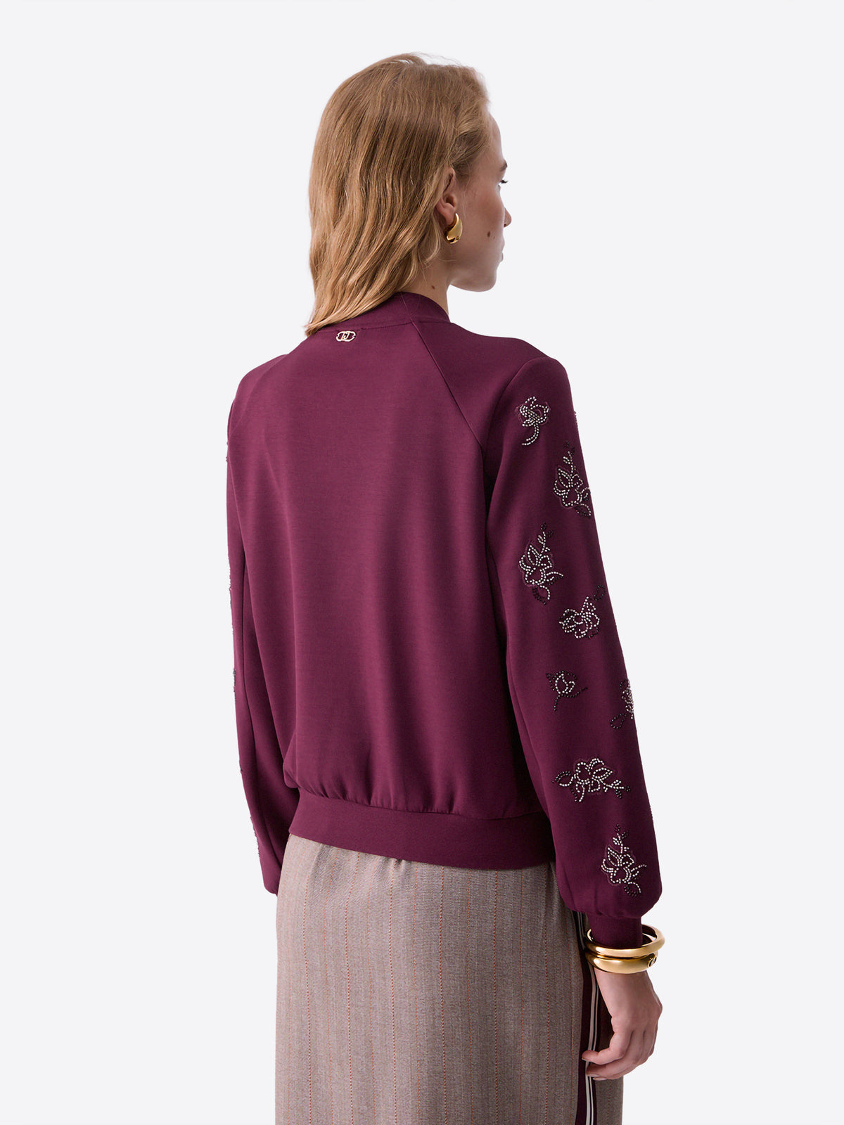 Felpa Full Zip LIU JO da Donna - rosso TF6133L9576 BORDEAU