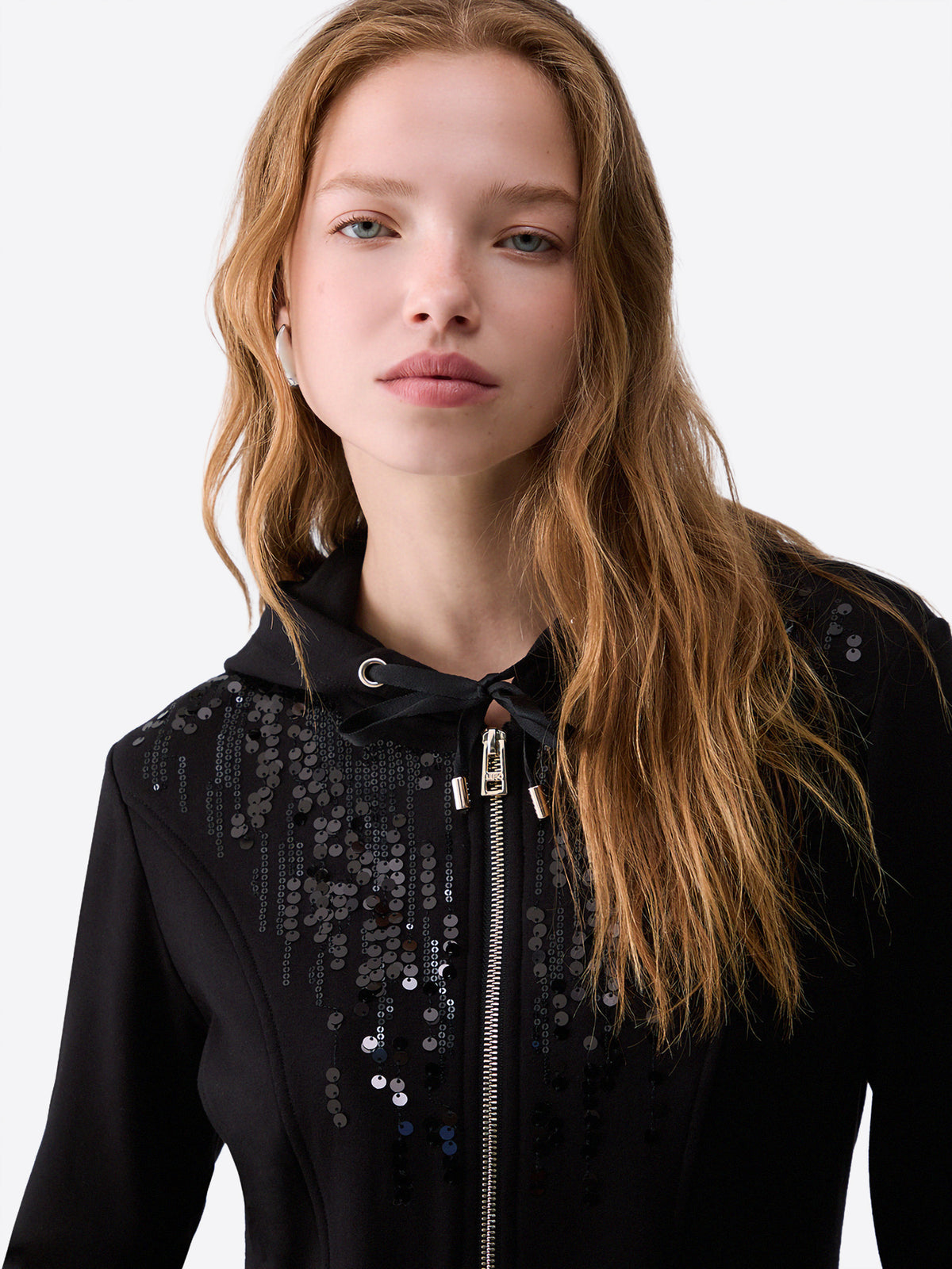 Felpa full zip cappuccio LIU JO da Donna - nero TF613422222 NERO