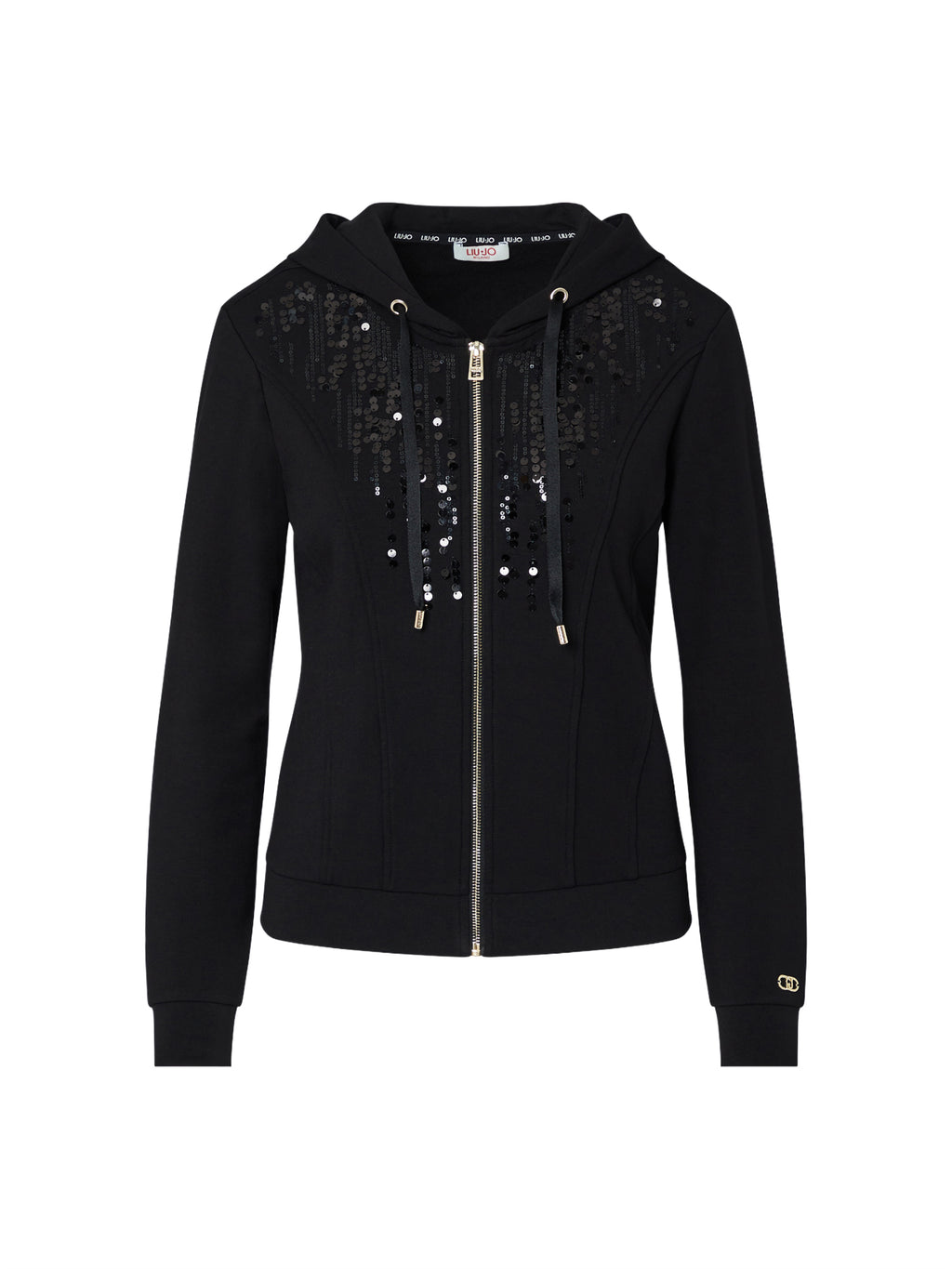 Felpa full zip cappuccio LIU JO da Donna - nero TF613422222 NERO