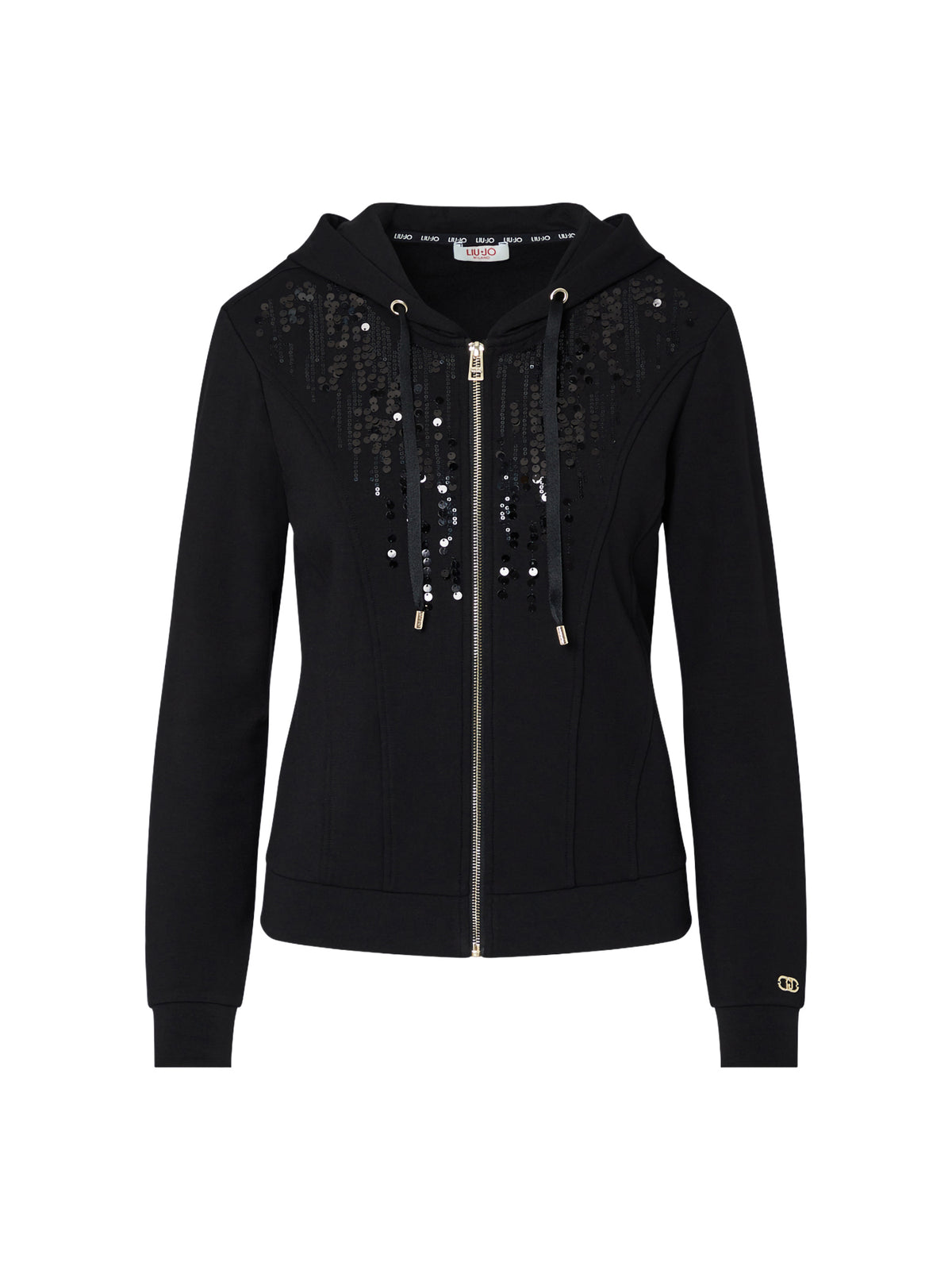 Felpa full zip cappuccio LIU JO da Donna - nero TF613422222 NERO