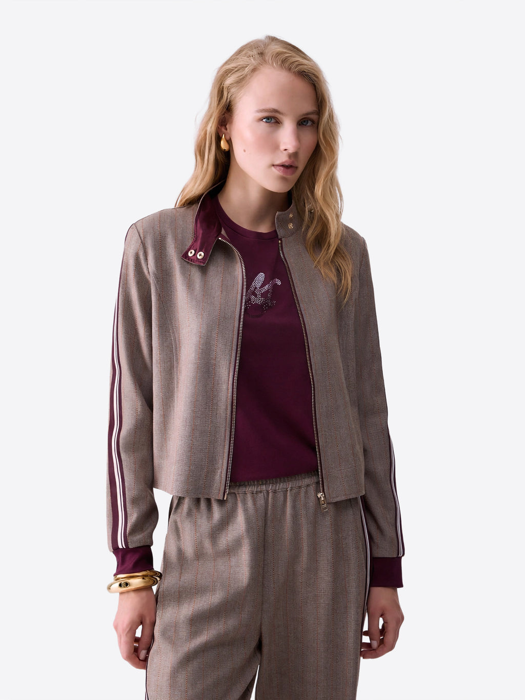Felpa Zip Lunga LIU JO da Donna - beige TF6146DDX06 BEIGE