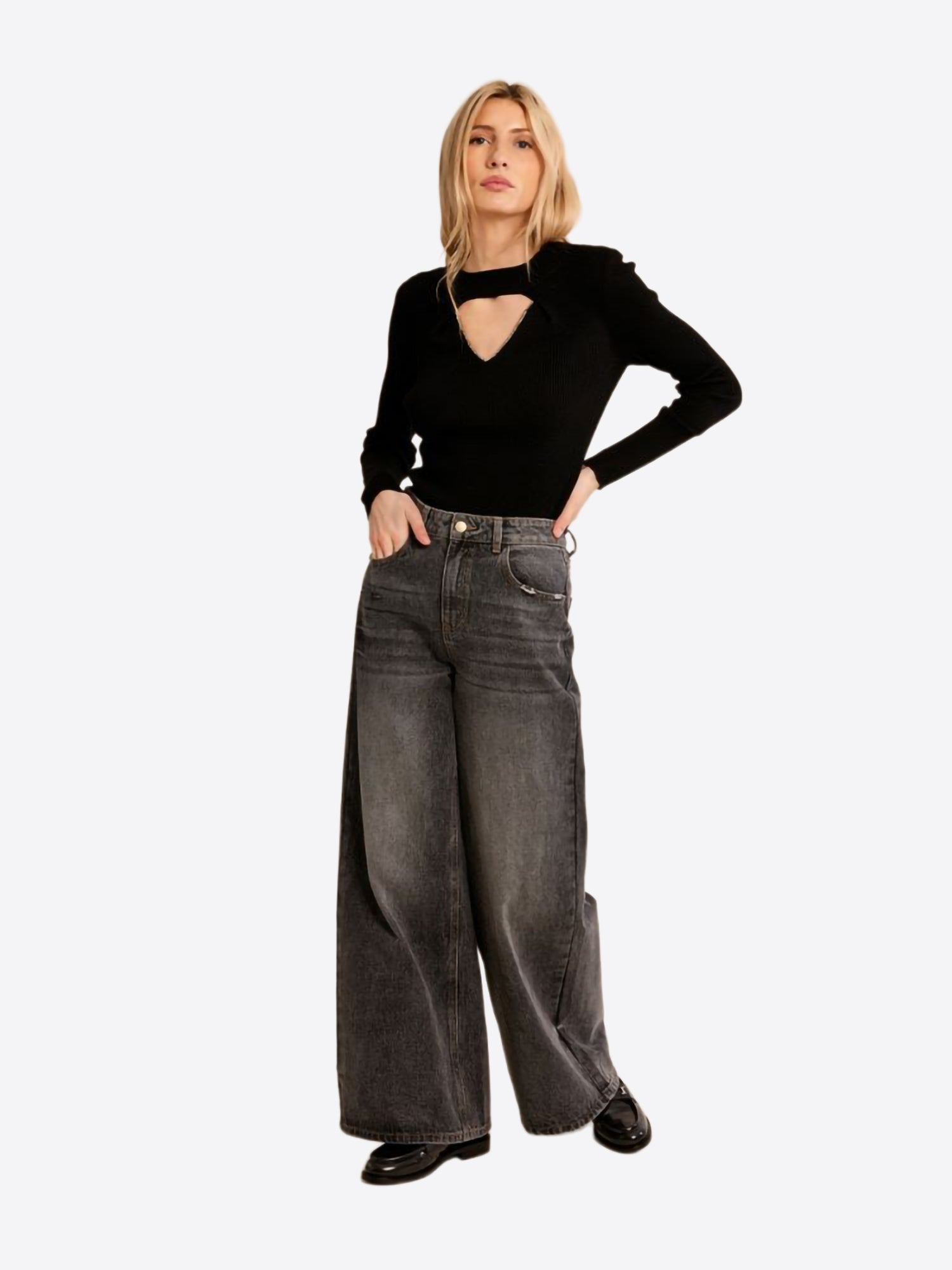 Long-shirt MOLLY BRACKEN da Donna - nero EF1611ENBLK