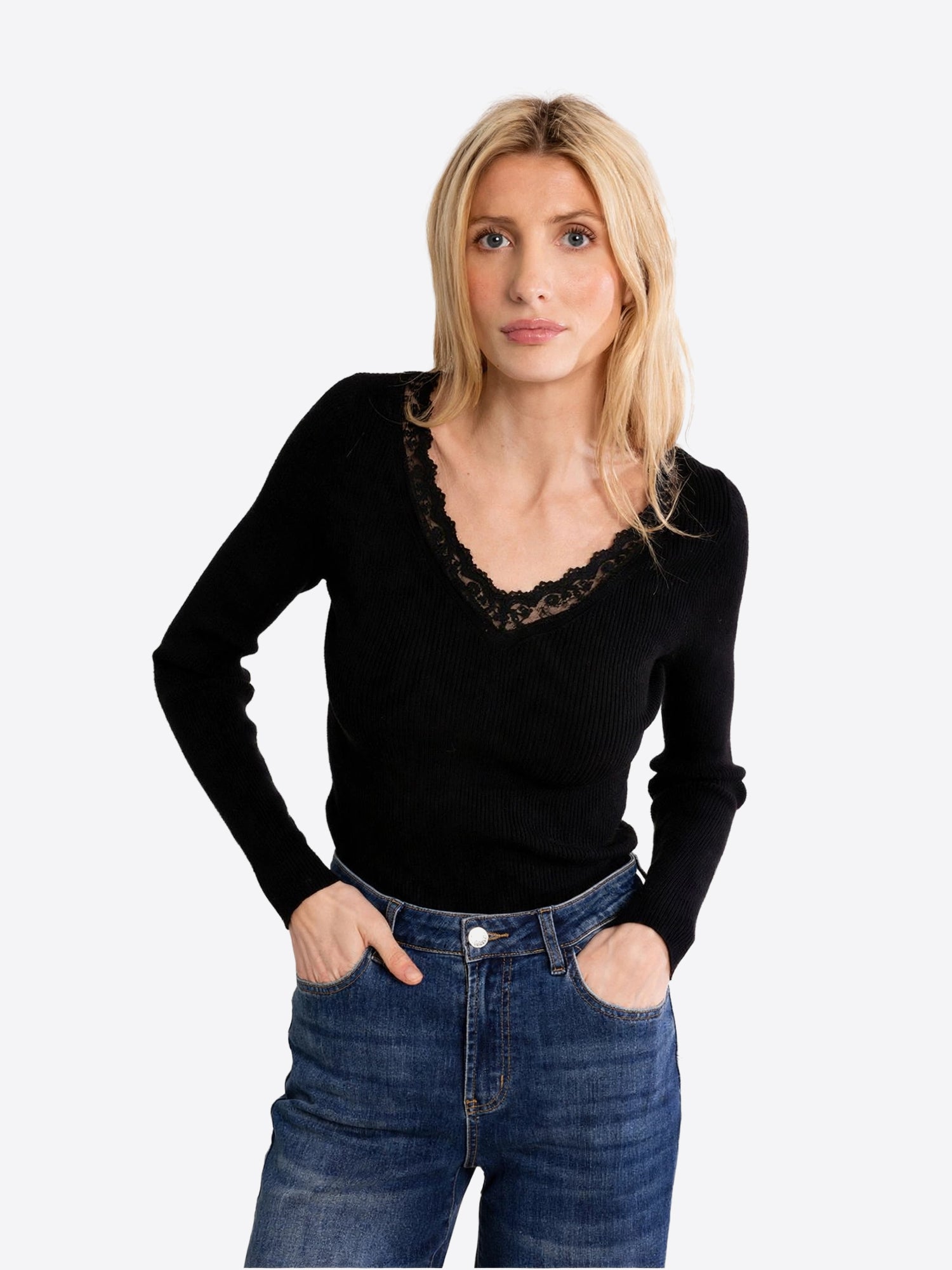 Long-shirt MOLLY BRACKEN da Donna - nero LA2014ENBLK