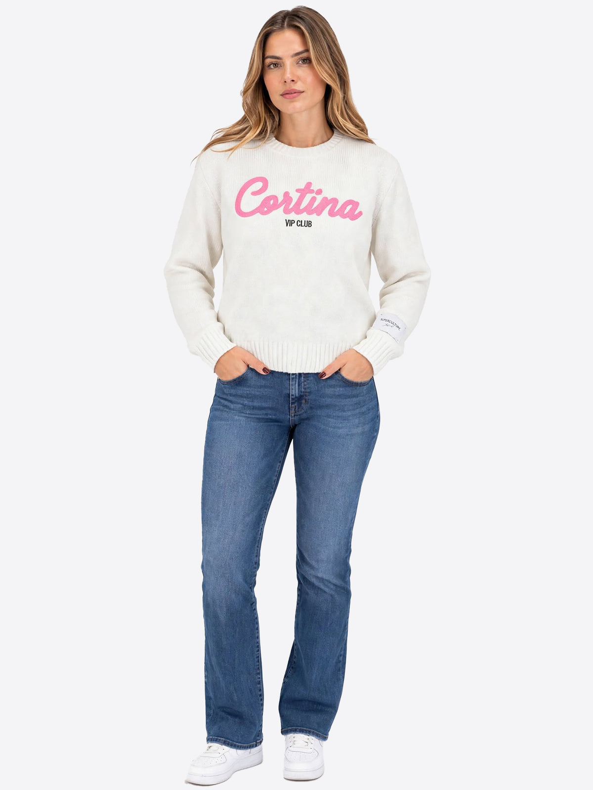Maglione SUPERCULTURE da Donna - bianco AK8027WHT